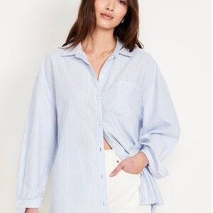 Old Navy Light Blue Striped Button Down Shirt